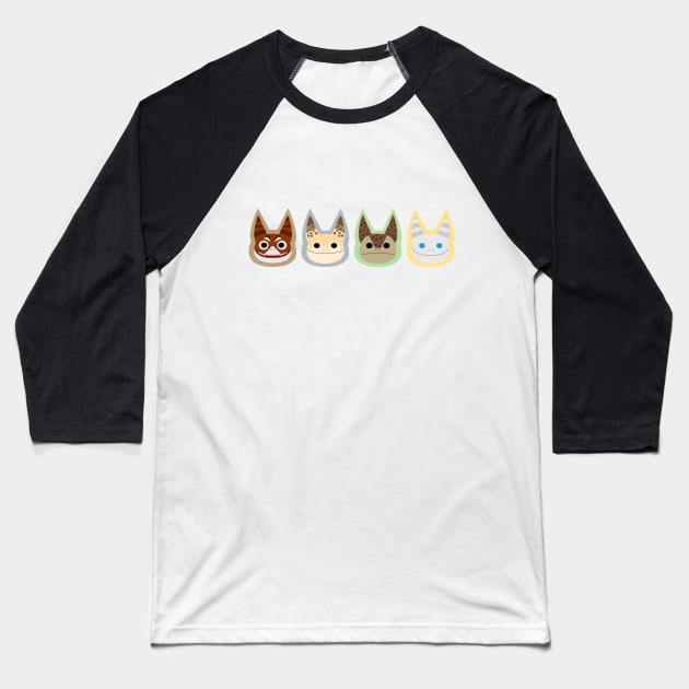 Space Kitties Baseball T-Shirt by handphin